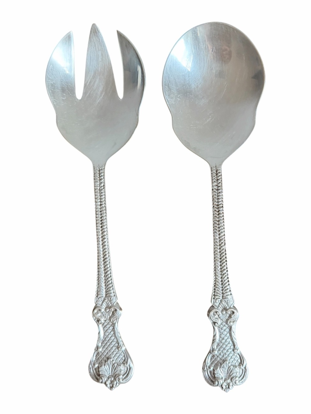 Vintage Silverplate Salad Serving Spoon & Fork Set